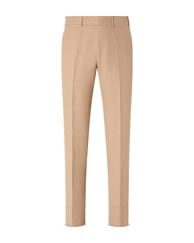 Zegna Slim Fit Oasi Lino Blue Flower Pants