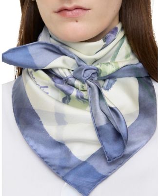  Watercolour Check Silk Scarf