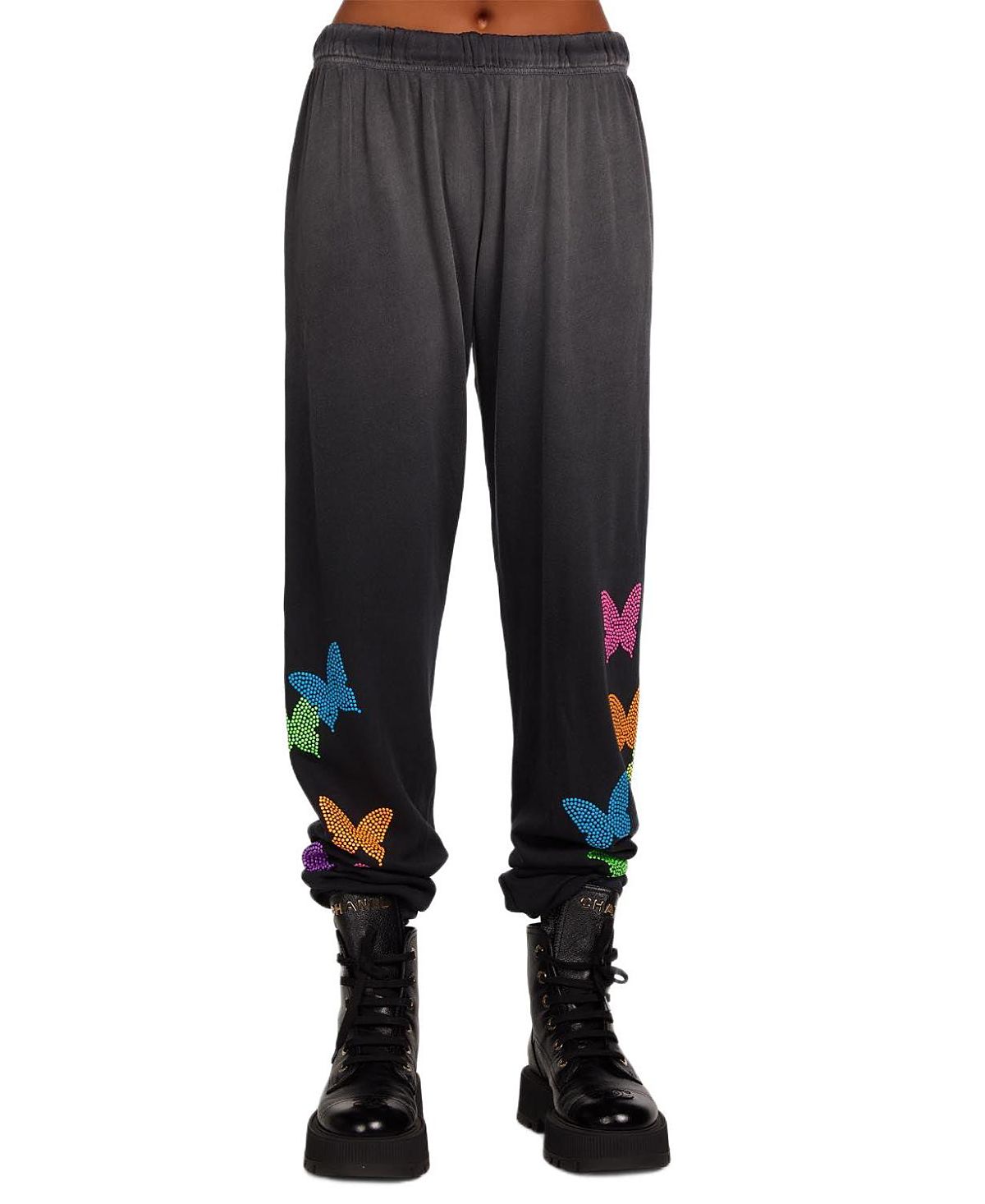 Lauren Moshi Hezly Tanzy Neon Stud Butterflies Jogger