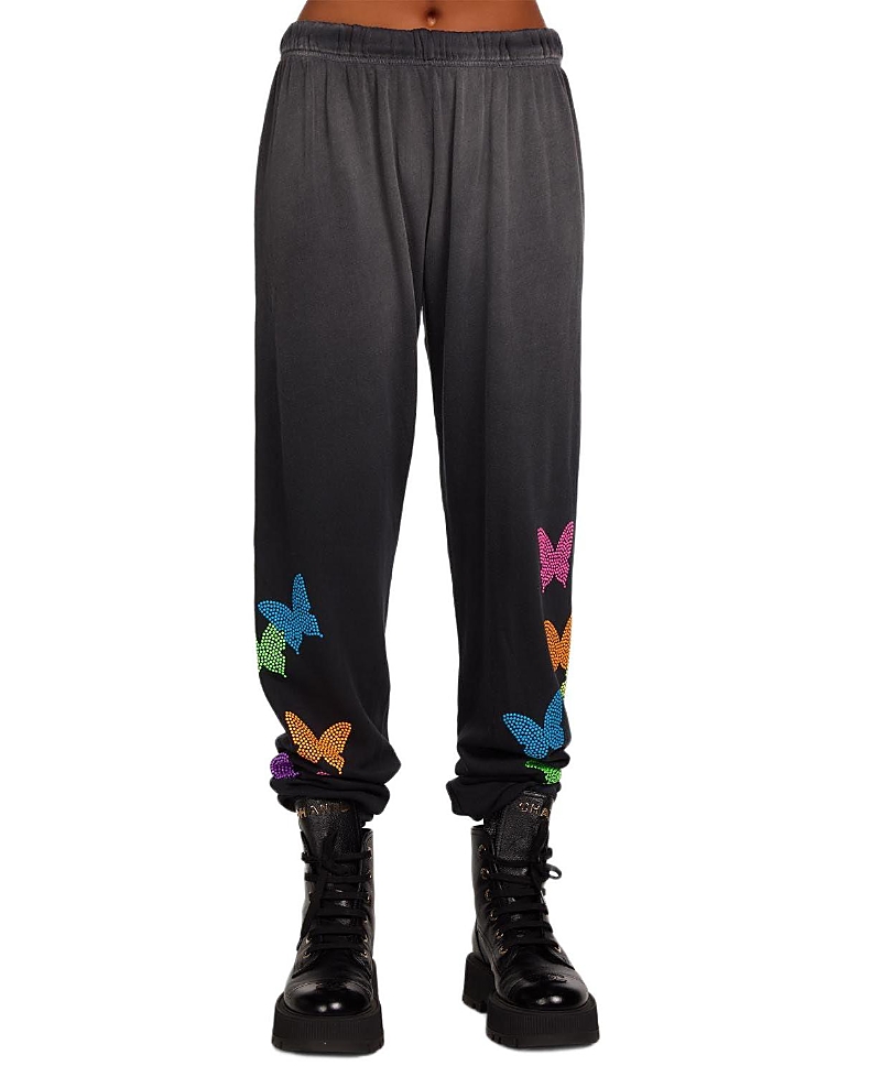 Lauren Moshi Hezly Tanzy Neon Stud Butterflies Jogger