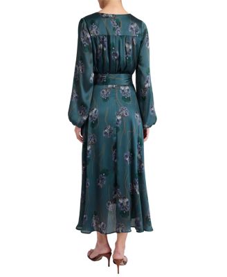  Aubree Long Sleeve Printed Midi Dress