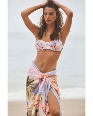 Maribel Postcard Print Long Pareo Cover Up