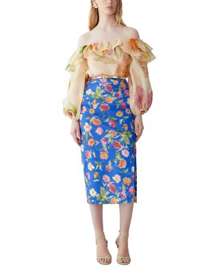 Off Shoulder Puff Sleeve Silk Top