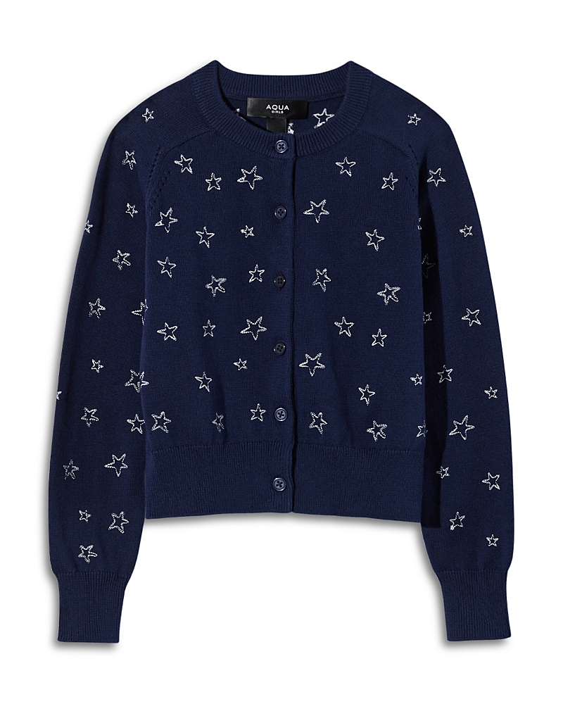 Aqua Girls' Embroidered Cardigan, Big Kid - Exclusive