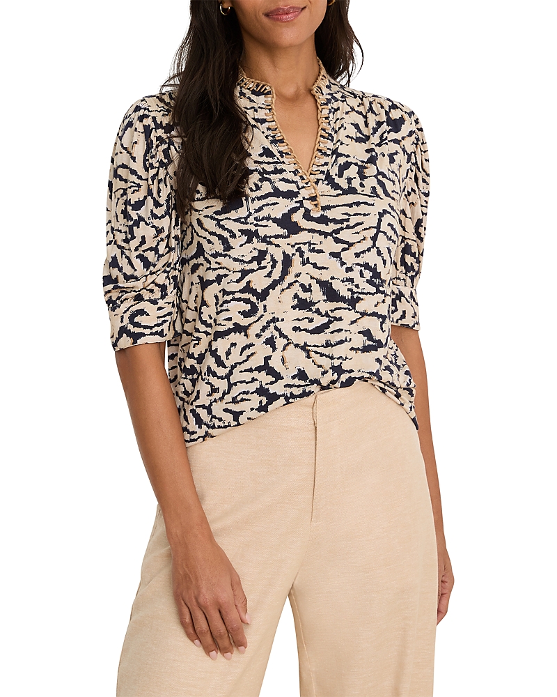 Nic+Zoe Contrast Swirl Top