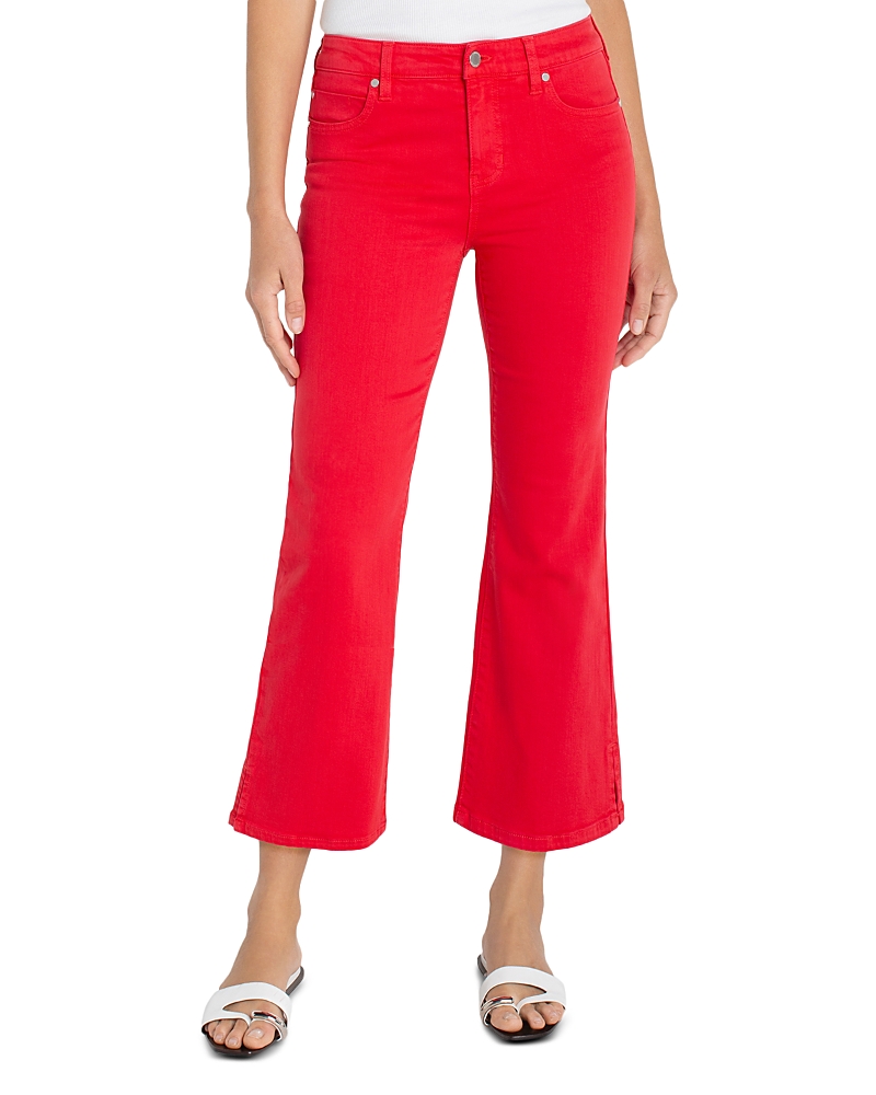 Liverpool Los Angeles Hannah High Rise Crop Flare Jeans in Cherry Rose