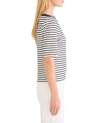 Embroidered Boat Neck Top