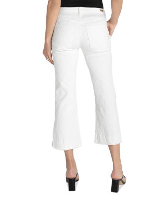 Hannah High Rise Crop Flare Jeans in White Diamond
