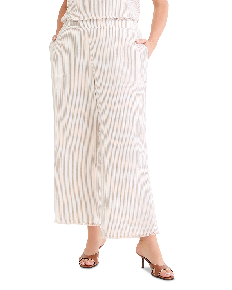 Nic+Zoe Pinstripe Gauze Wide Leg Pants