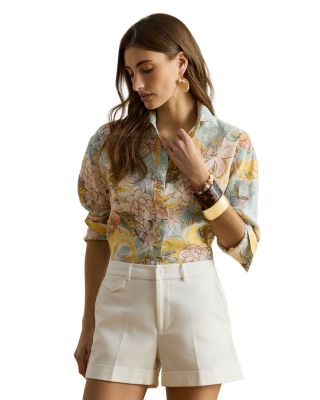 Relaxed Fit Floral Linen Shirt