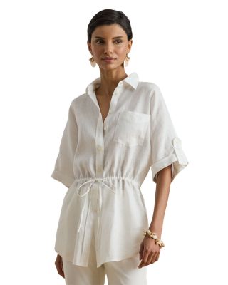 Linen Roll Tab Sleeve Tunic