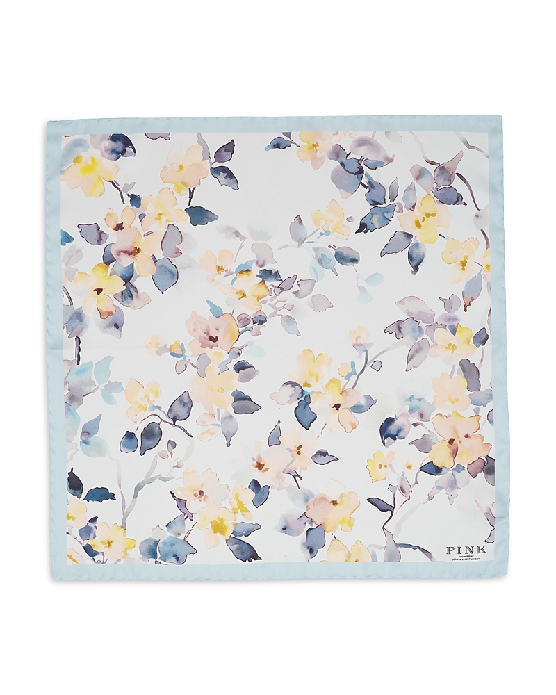 Thomas Pink Flower Silk Pocket Square