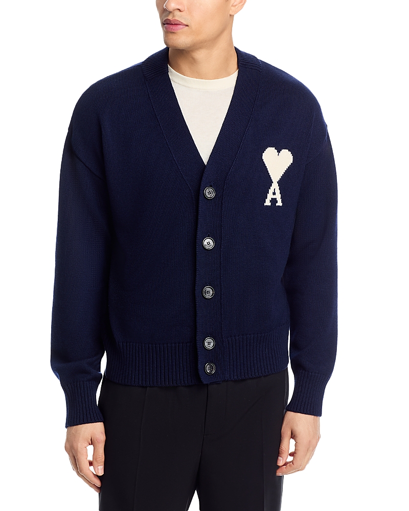 Ami Cardigan With Contrasted Ami De Coeur