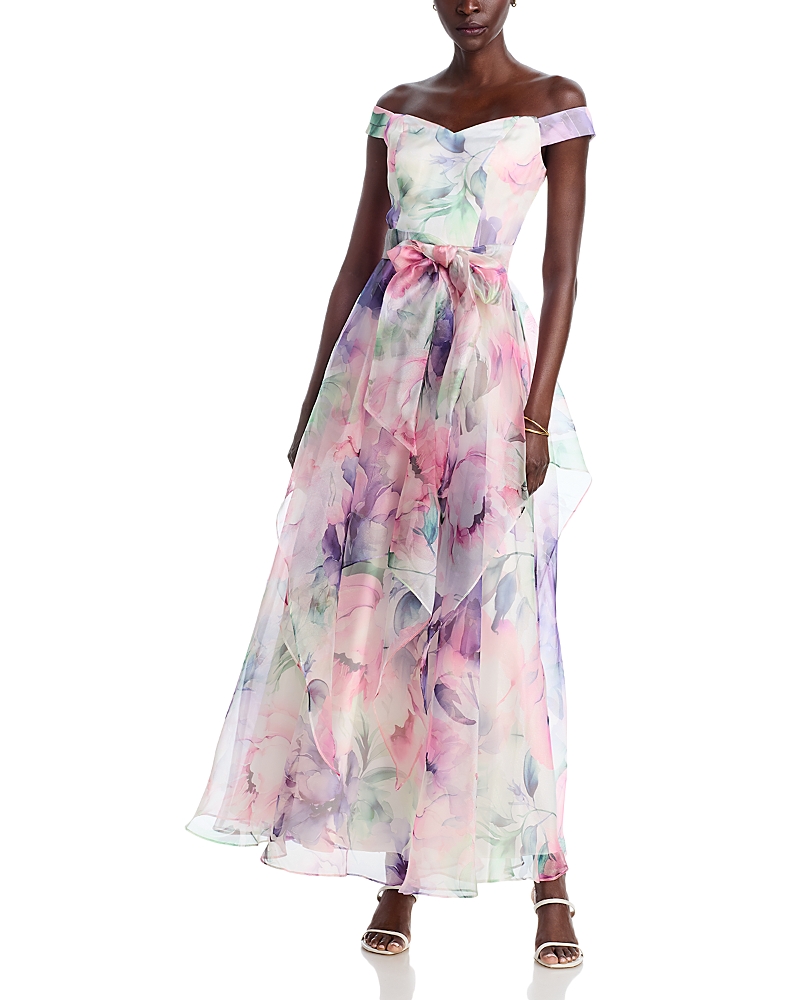 Eliza J Off The Shoulder Handkerchief Gown