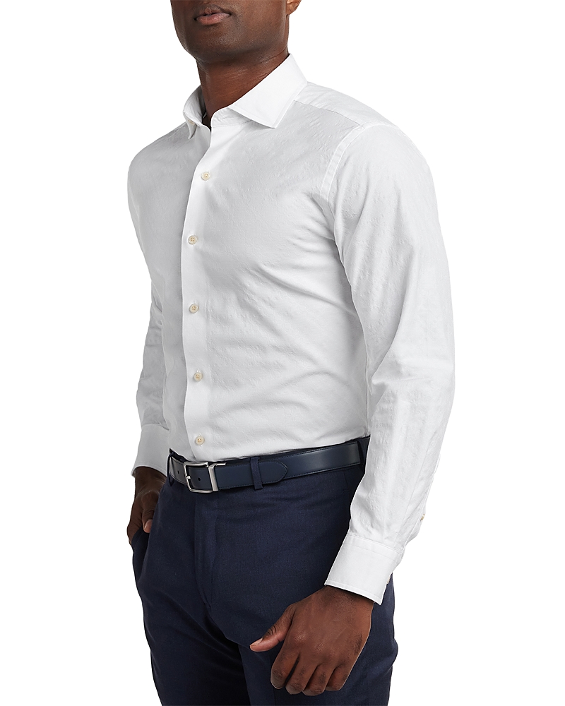 David Donahue Geometric Jacquard Shirt