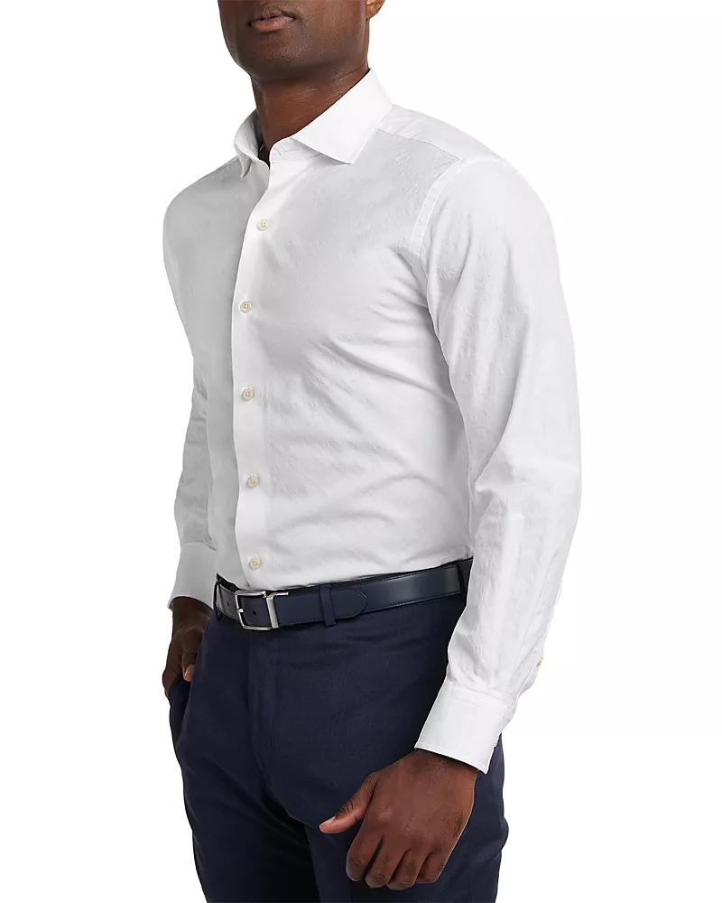 David Donahue Geometric Jacquard Shirt
