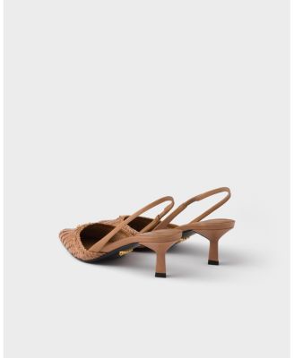  Women's Woven Leather Slingback Pumps
