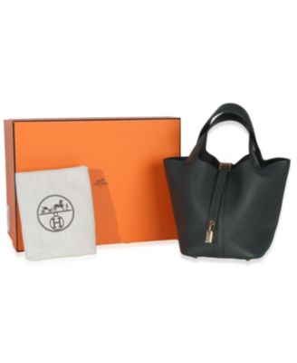 Picotin Lock Leather Handbag