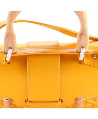 Mini Structured Saigon Top Handle Bag Coated Canvas with Leather