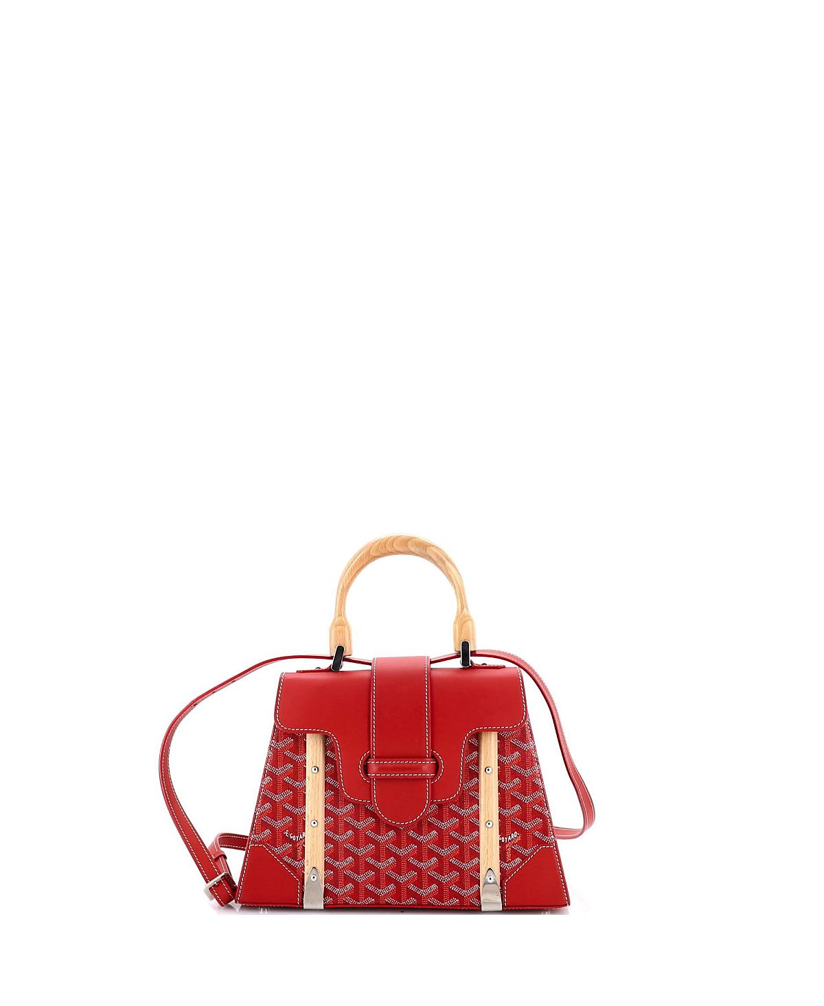 Pre-Owned Goyard Pm Saigon Top Handle Bag Coated Canvas with Leather