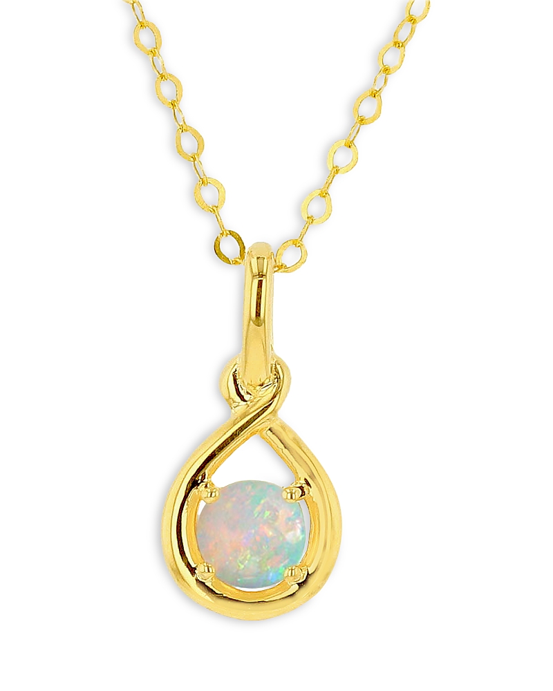 Moon & Meadow 10K Yellow Opal Oval Pendant Necklace, 16-18 - Exclusive