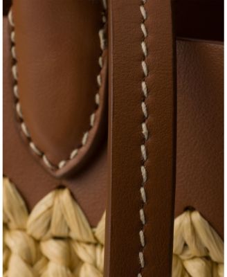 Small Crochet and Leather Tote Bag