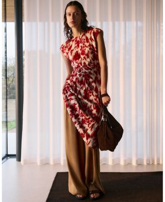 Blurred Floral Crepe Dress