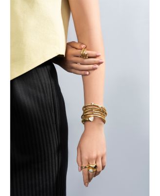 Trisola Diamond Trompette Bangle Bracelet in 18K Yellow Gold