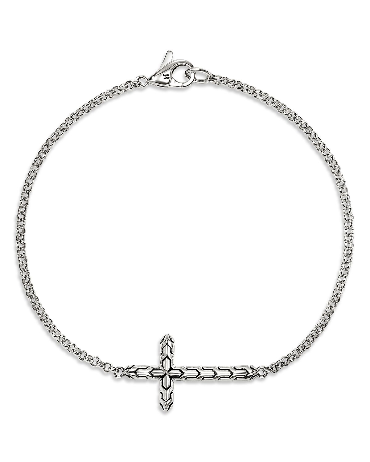 John Hardy Sterling Silver Jh Essentials Cross Chain Link Bracelet