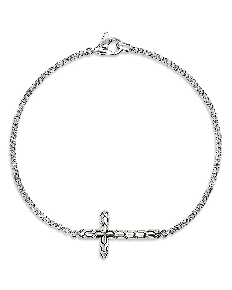 John Hardy Sterling Silver Jh Essentials Cross Chain Link Bracelet