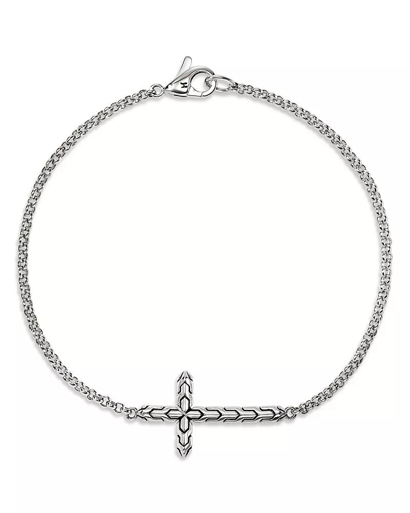 John Hardy Sterling Silver Jh Essentials Cross Chain Link Bracelet