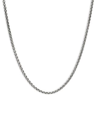 Sterling Silver Chain Box Link Necklace, 18"