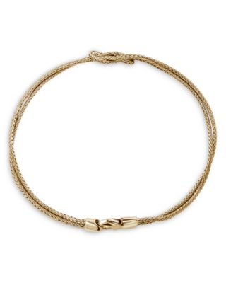 14K Yellow Gold Love Knot Woven Double Strand Bracelet