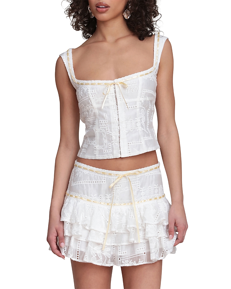 Avec Les Filles Embroidered Corset Top