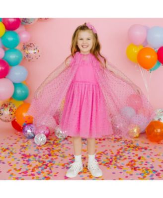 Girls' Raspberry Rhinestone Cape - Little Kid, Big Kid