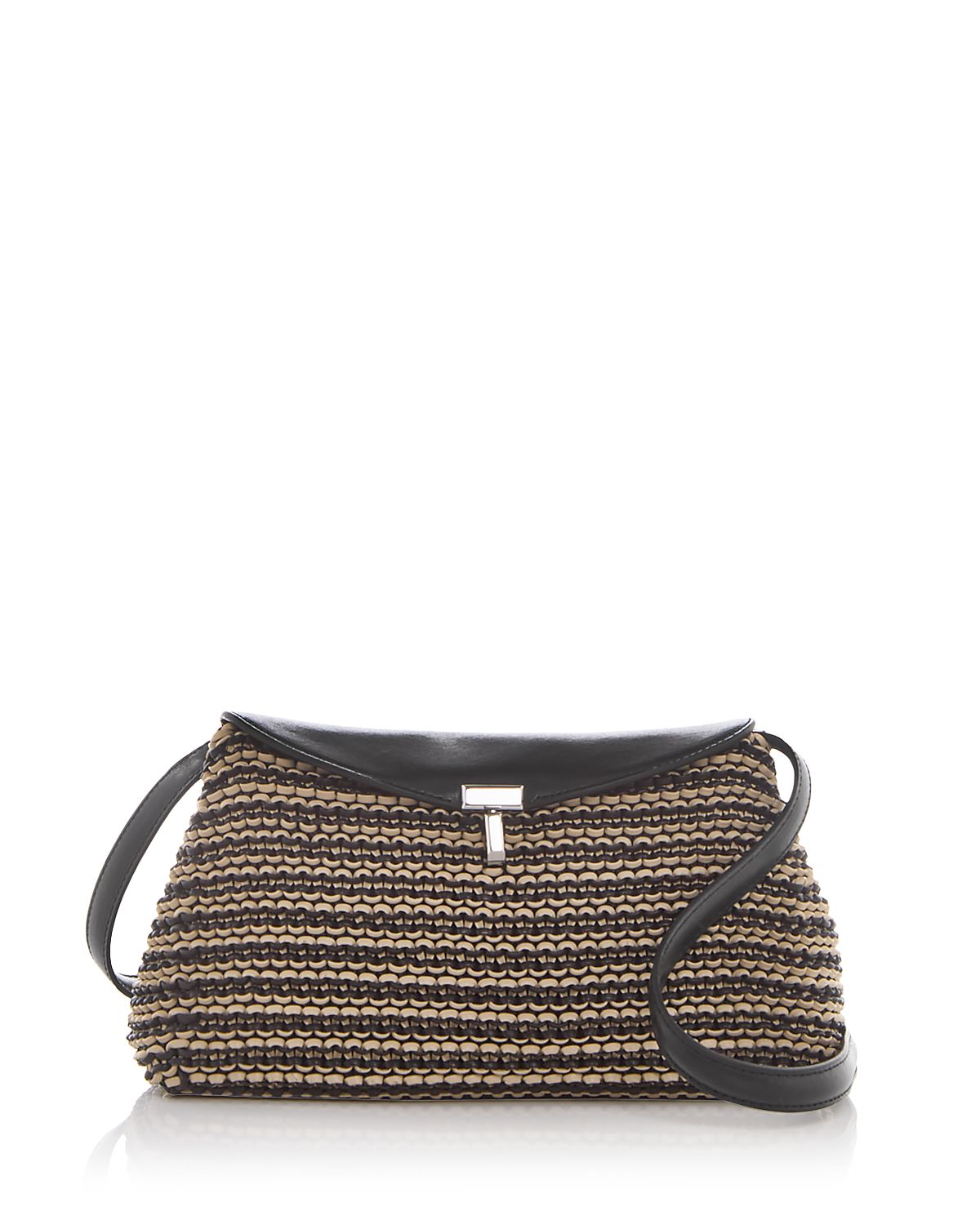 Toteme T-Lock Woven Leather Convertible Clutch