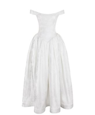  Tinsley Jacquard Bardot Wedding Gown