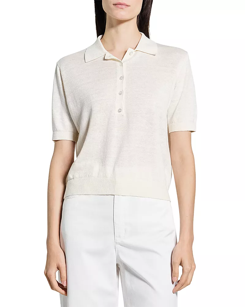 Theory Semi Sheer Polo Top