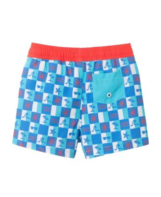  Checkered Beach Icon Swim Trunk - Little Kid