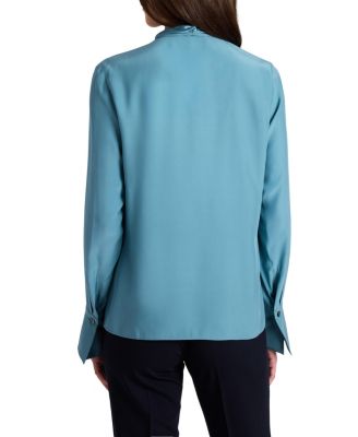  Amanda Silk Long Sleeve Tie Neck Blouse