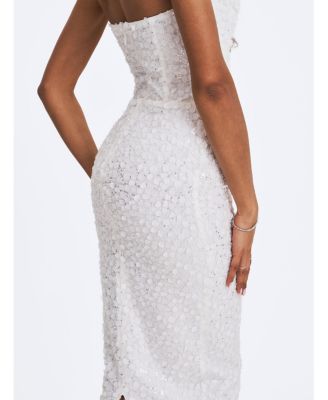  Myra Beaded Mesh Strapless Wedding Dress