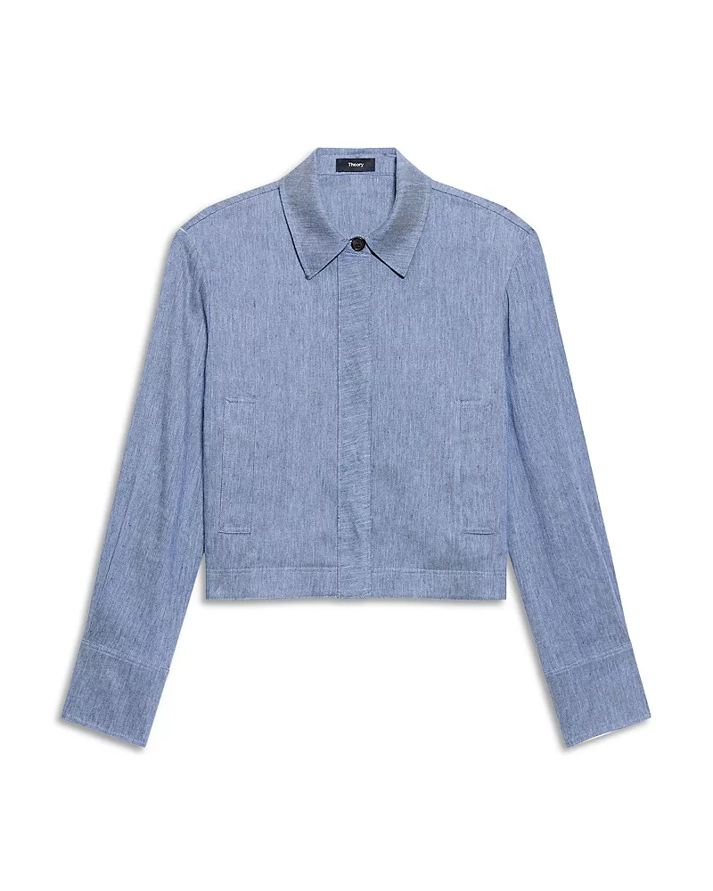 Theory Cropped Denim Jacket