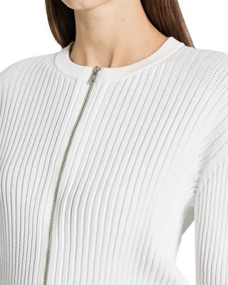 Pointelle Bomber Sweater