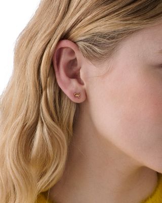 Girlie Pearlie Mini Bow Stud Earrings