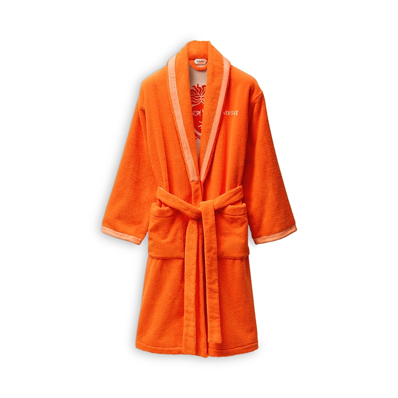 Versace Terry Medusa Jacquard Bathrobe In Multi