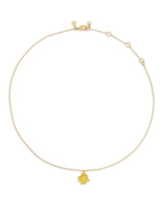 Golden Bloom Flower Pendant Necklace, 16-19"