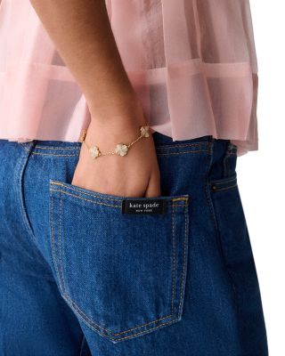 Spade Flower Pav&eacute; Clover Scatter Bracelet