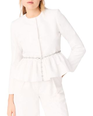 Cropped Jacket with Embellished Belt