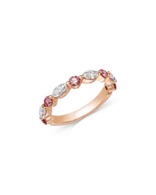 Luxe Collection Certified Lab Grown Color Diamond Round & Marquise Band in 14K Gold, 1.0 tcw