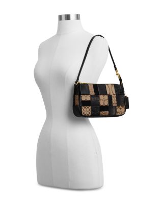 Small Black Logo Patchwork Shoulder Bag